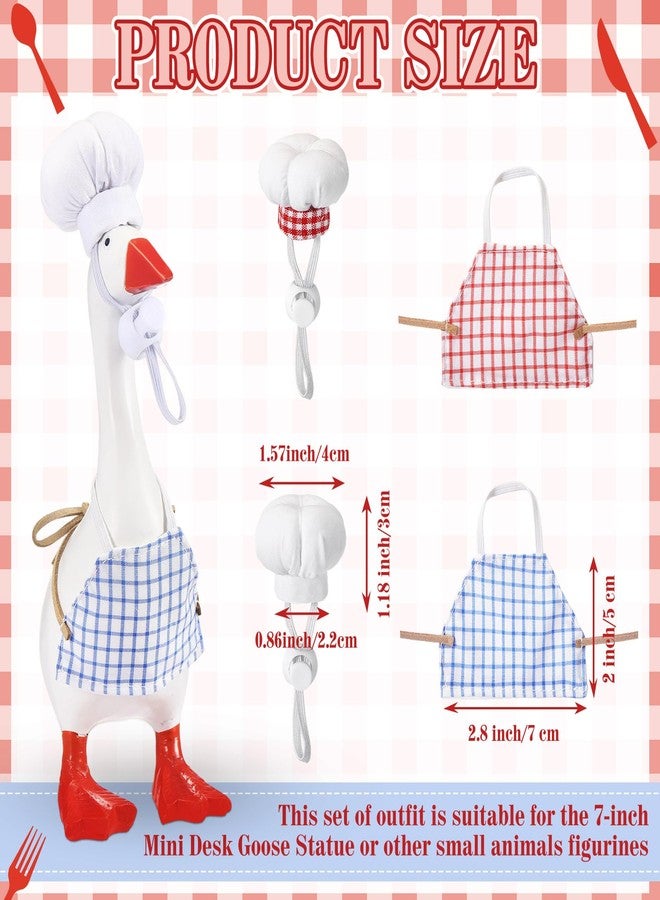 Sunnymove 2 Packs Mini Goose Chef Outfits Chef Hats and Aprons for 7-inch Desk Goose Statue Christmas Desk Decor Cute Magnetic Duck Costume Decor Christmas Gift - Image 2